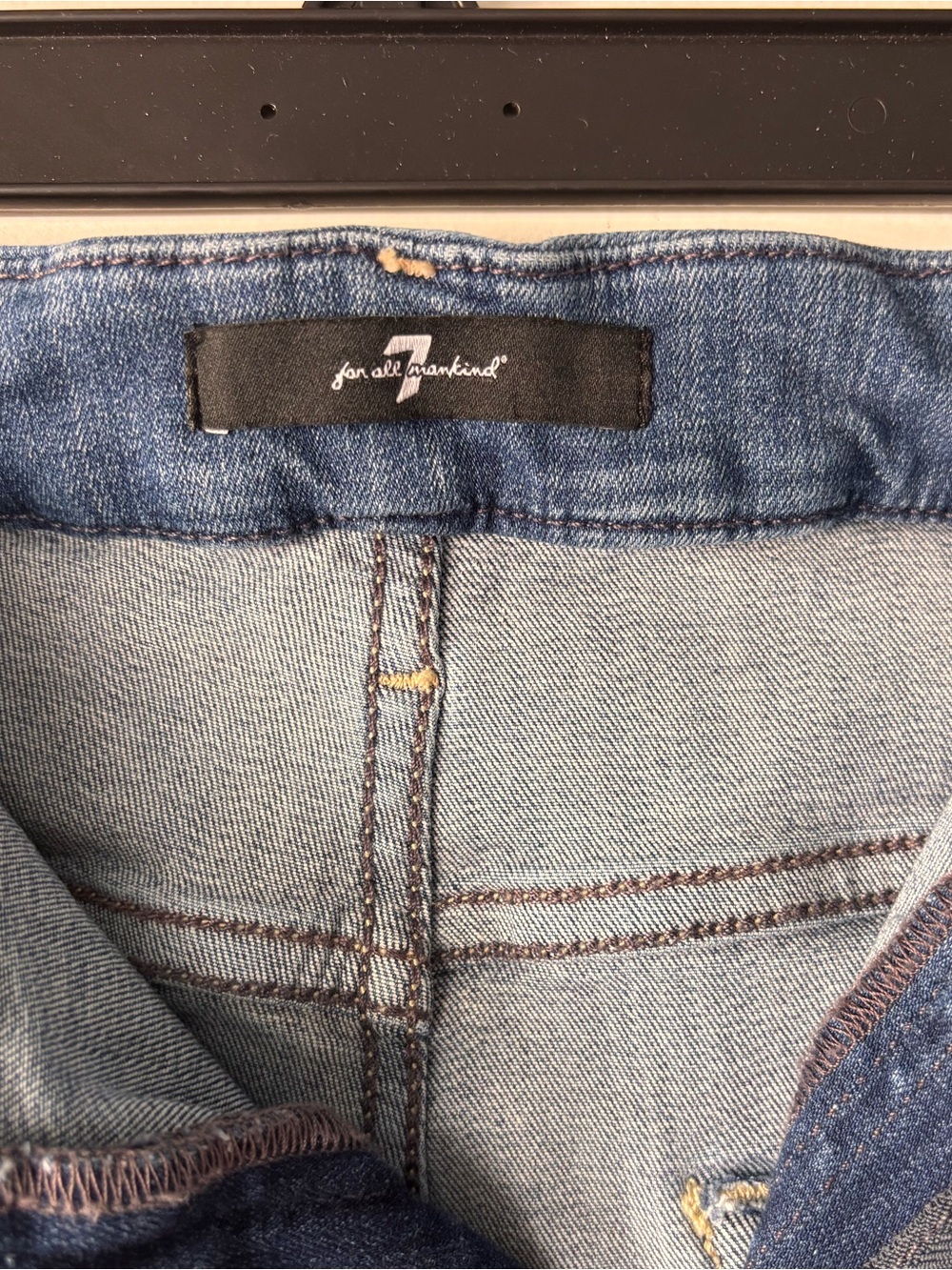 7 for all Mankind Womens Kimmie straight navigation jeans 32 high medium wash - Picture 8 of 12